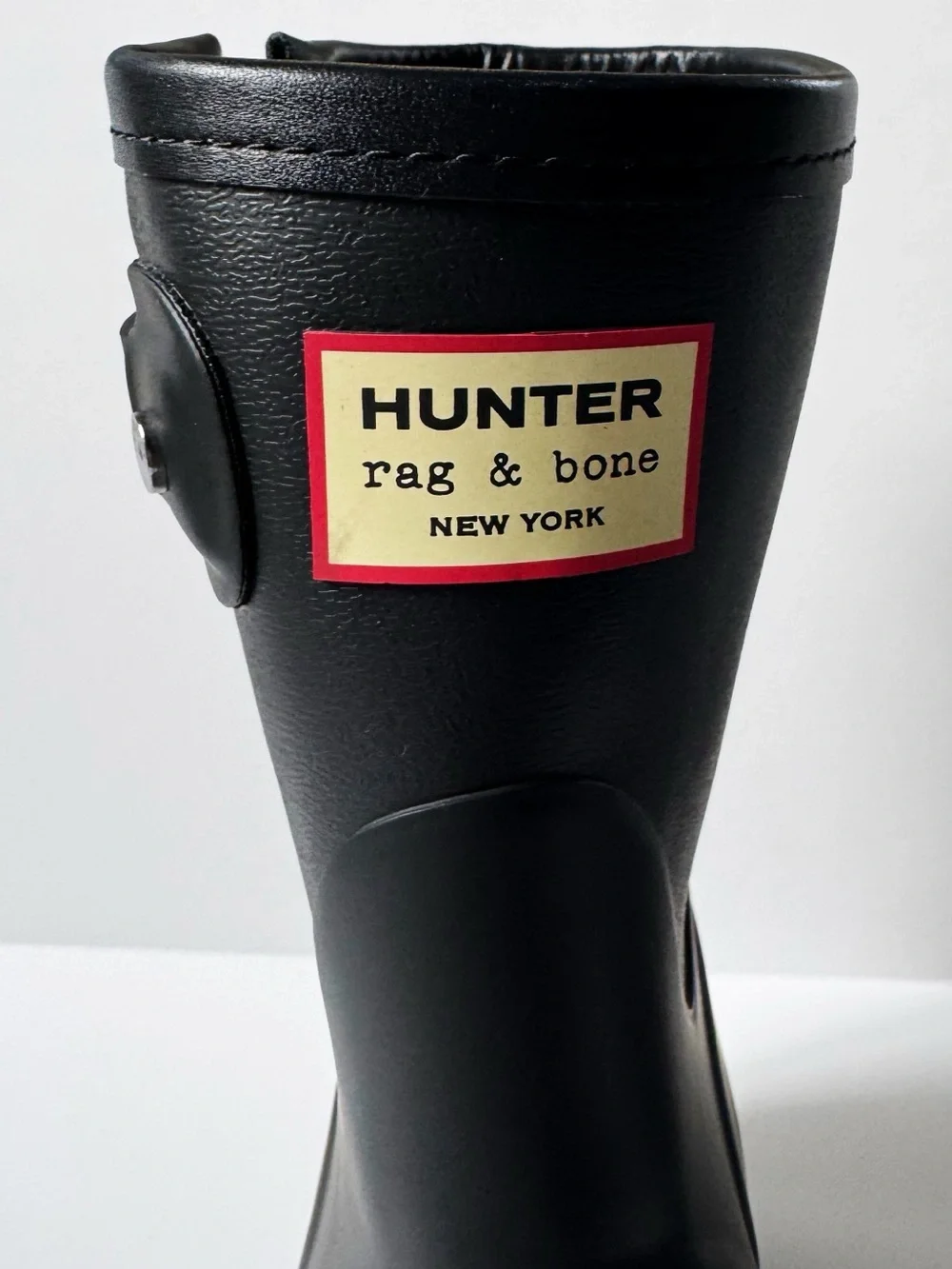 Hunter x Rag & Bone Black Matte Short Wellies | 7